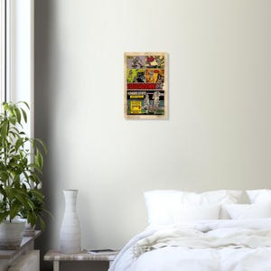 May include: A vintage-style poster with a football theme. The poster features a comic book-style layout with multiple panels depicting football action. The word "TOUCHDOWN" is prominently displayed, along with "KANSAS STATE". The color palette includes red, yellow, and green.