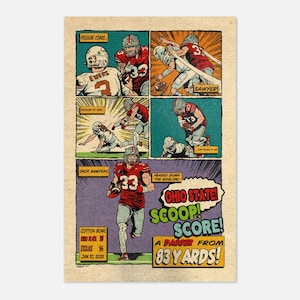 Ohio State Cotton Bowl "Scoop & Score" Comic-Style Print
