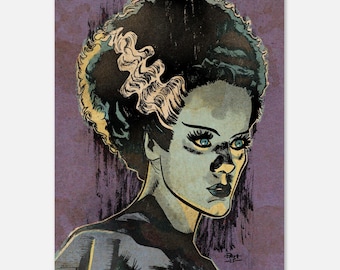 IMPRESIÓN - La novia de Frankenstein Impresión artística de 11 x 14