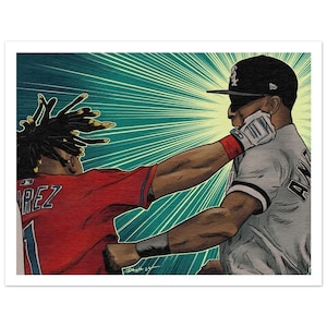 Jose Ramirez &quot;Down Goes Anderson&quot; Poster 11x14 Cleveland Guardians