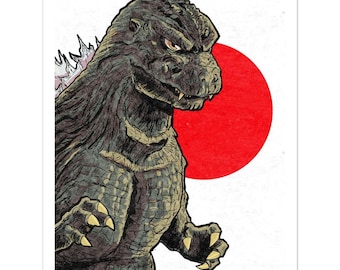 IMPRESIÓN - Impresión de Godzilla de 11 x 14″