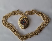 Large Locket with Victorian Revival Chain by 1928 Jewerly Co