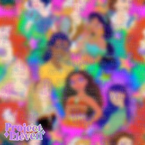 RESTOCK Elektrische Neon-Prinzessin-Collage | FB VIP Limited exklusiv | Nahtloses Muster