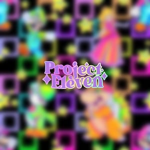 Personaggi principali del gioco al neon su sfondo a scacchi al neon Modello senza cuciture esclusivo FB VIP Limited