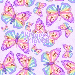 Butterfly pastel iridescent Seamless Repeating Pattern | COMMERCIAL USE | Fabric | Tiling Design | Instant Download