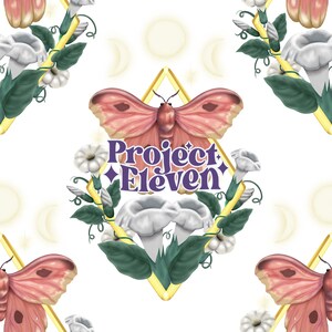 Handgemalte Motten & Monde floral auf TRANSPARENTEM Hintergrund FB VIP Limited exclusives Seamless Pattern