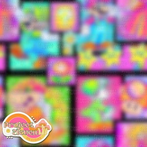 Neon SMB collage negro FB VIP Limited exclusivo de patrones sin fisuras