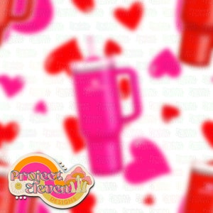 Tazas de San Valentín de moda en corazones / Exclusivo de FB VIP Limited / Patrón sin costuras