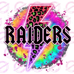 Tiedye Glitter RAIDERS PNG | SUBLIMATION | Instant download | Commercial Use | mascot