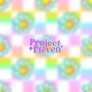 Spiel glückliche Blume auf Pastell-Regenbogen-Karo-Hintergrund FB VIP Limited exklusives Seamless Pattern