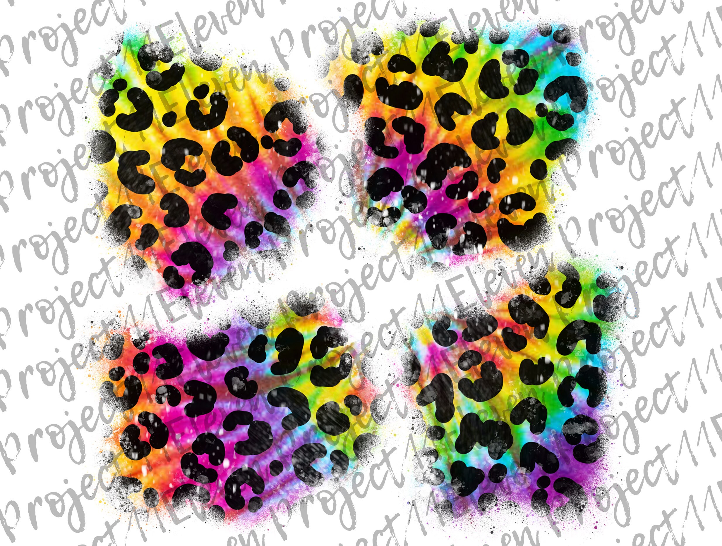 TIE DYE Distressed Leopard Print Patches PNG | sublimation | tshirt d…