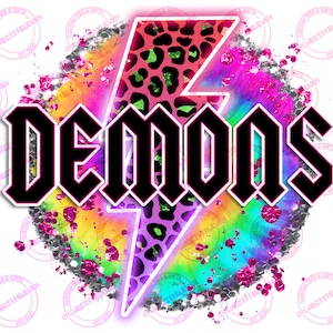 Tiedye Glitter DEMONS PNG | SUBLIMATION | Instant download | Commercial Use | mascot