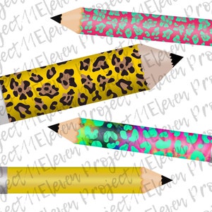 Cute Pencils 4 pack PNG files | Instant Download | Clip Art | Design Elements | Teachers | Back to School