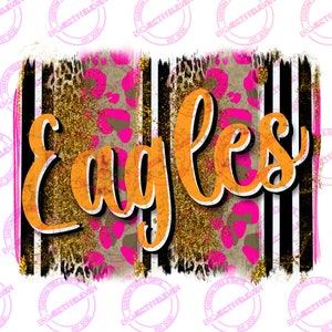 Adler Distressed Leopard Print gold glitzer gestreift Brushtroke Design PNG | SUBLIMATION | Sofortiger Download | vintage | Maskottchen