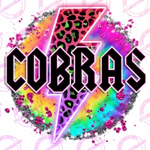 Tiedye Glitter Cobras PNG | SUBLIMATIE | Direct downloaden | Commercieel gebruik | mascotte