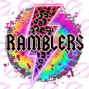 REQUEST - Tiedye Glitter RAMBLERS Png | SUBLIMATION | Instant download | Commercial Use | mascot