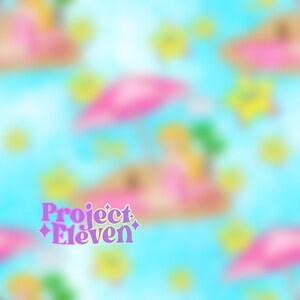 Beachy Peachy Princess auf Türkis Splatter Hintergrund FB VIP Limited exklusives Seamless Pattern