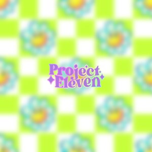Spiel glückliche Blume auf neon grünem kariertem Hintergrund FB VIP Limited exklusives Seamless Pattern