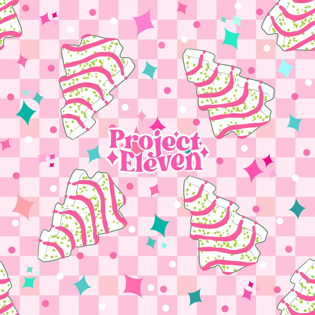 Pink Christmas Cakes Checkered Seamless Repeating Pattern | COMMERCIAL ...