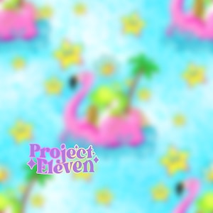 Beachy Game Dino auf Türkis Splatter Hintergrund FB VIP Limited exklusives Seamless Pattern