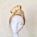 Goddess Turban Gold Ivory Metallic Silk Abaca Headband White Gold Champagne Wedding Royal Ascot CHRISTMAS Party Hat Bright