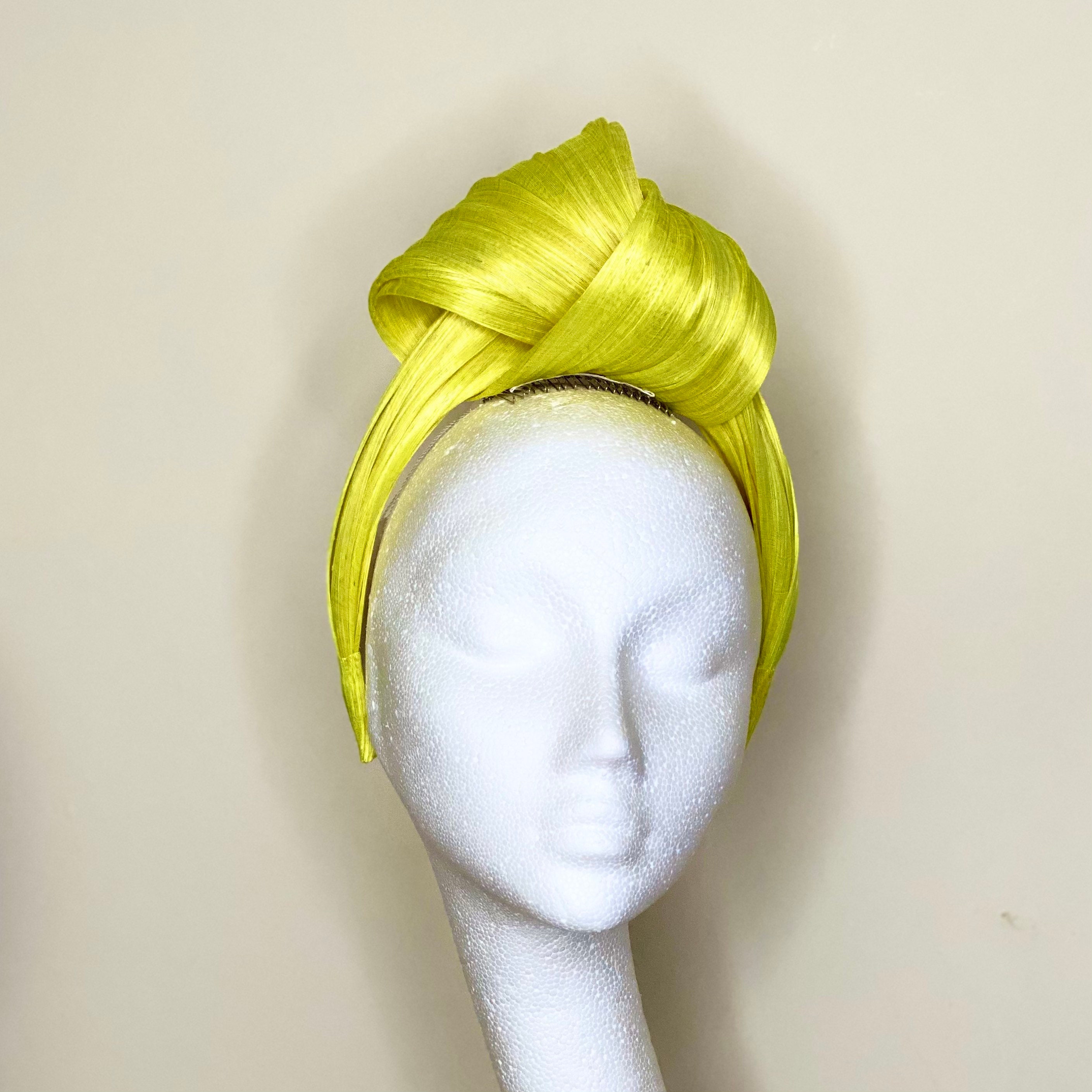 Yellow Straw Turban - Yellow Turban Headband - Yellow Turban - Yellow  Fascinator - Yellow Headband - Yellow Headpiece - Wedding Guest - Hats &  Caps