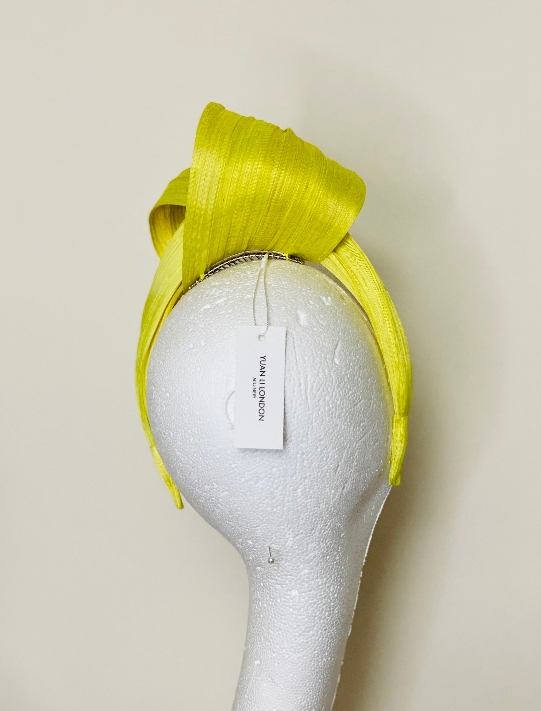 Ray of Sunshine Turban Bright Lemon Yellow Silk Abaca Headband Wedding ...