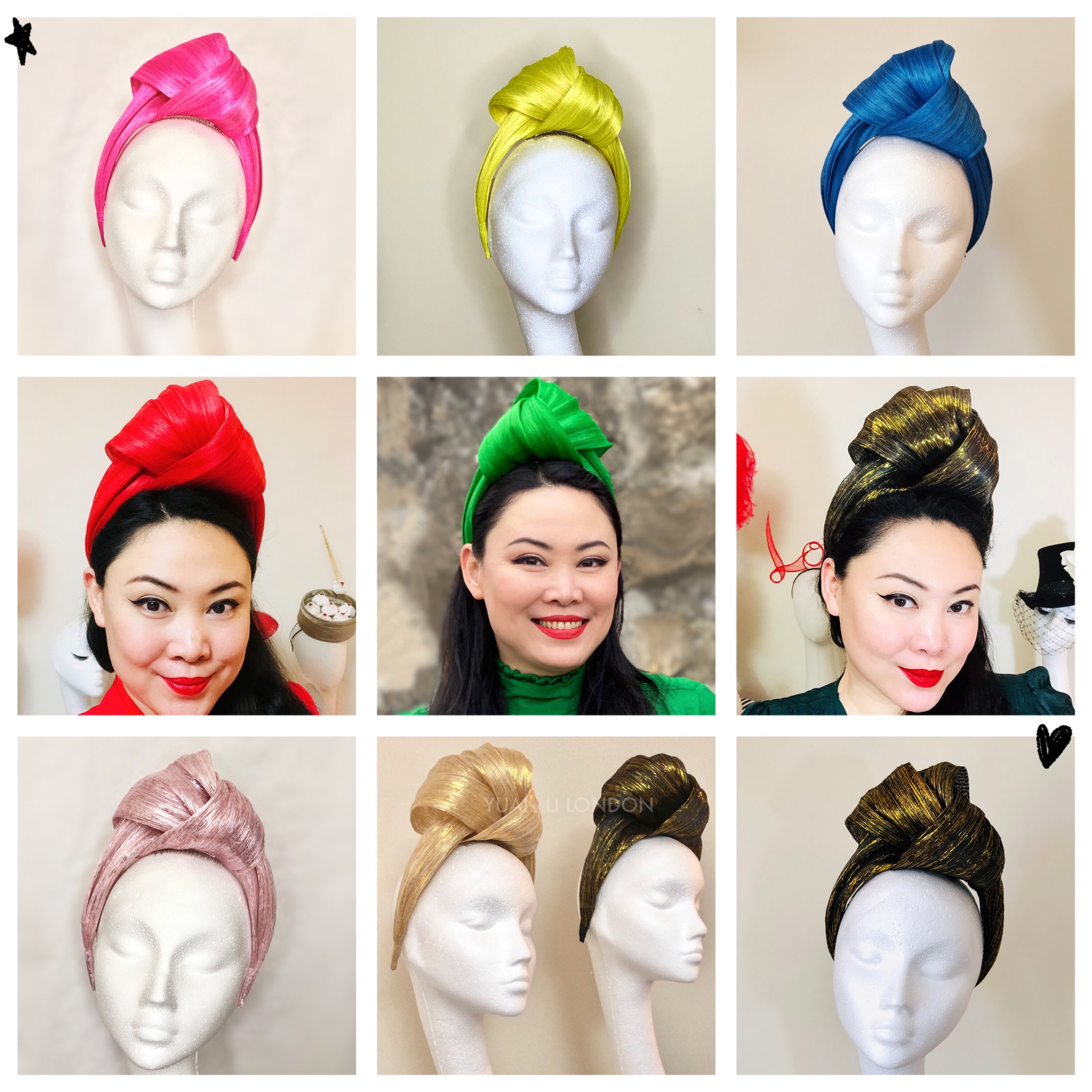 Ray of Sunshine Turban Bright Lemon Yellow Silk Abaca Headband Wedding ...
