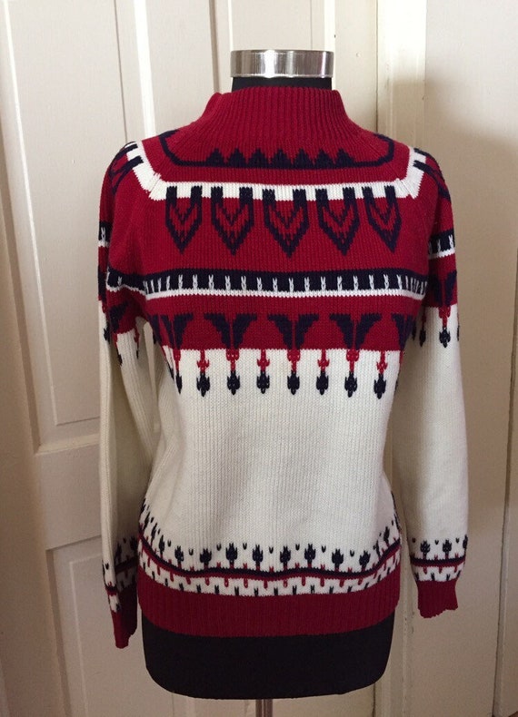 70s JC Penney Nordic Sweater Medium  Winter Ski