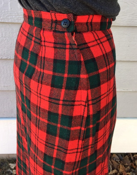 70s Pendleton Wool Plaid Skirt Small Medium Vinta… - image 6