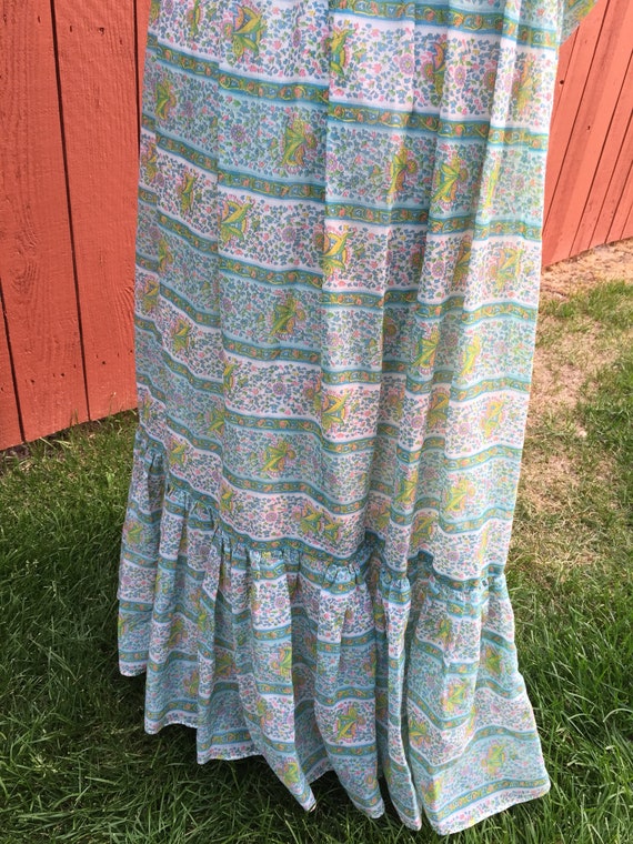 70s Handmade Peasant Prairie Maxi Dress XS Vintag… - image 9