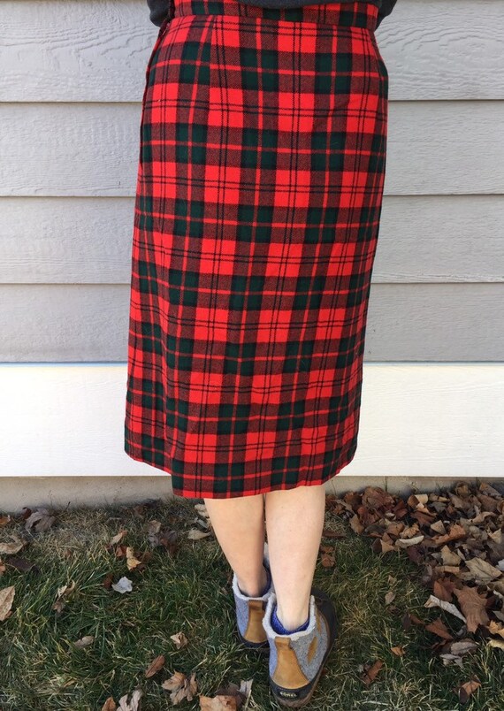 70s Pendleton Wool Plaid Skirt Small Medium Vinta… - image 5