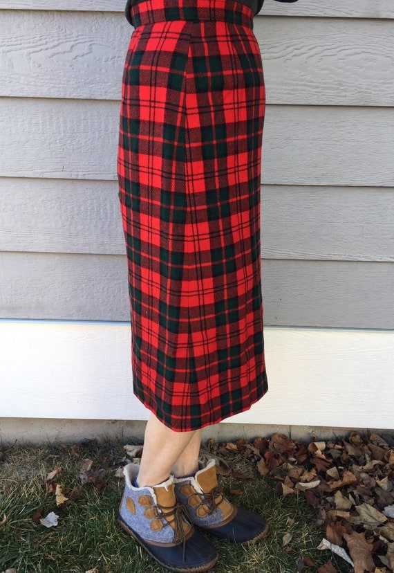 70s Pendleton Wool Plaid Skirt Small Medium Vinta… - image 3