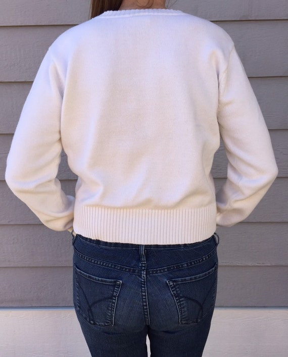 Tommy Hilfiger Sweater Small XS Vintage White - image 4