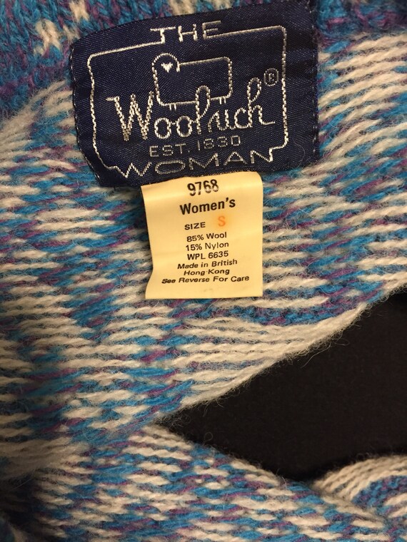Vintage Woolrich Blue Wool Sweater Small  Womens - image 6
