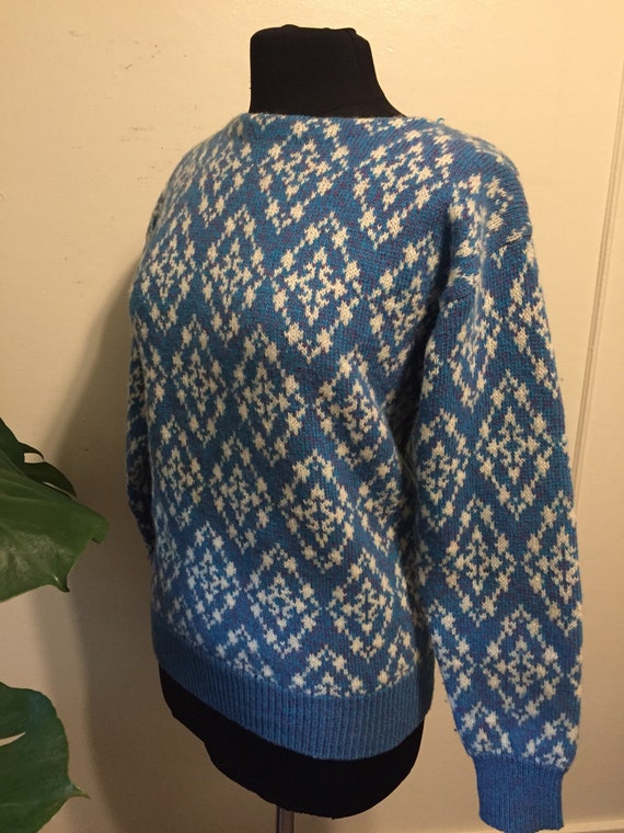 Vintage Woolrich Blue Wool Sweater Small  Womens - image 2