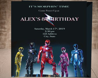 Power Ranger Invites Etsy