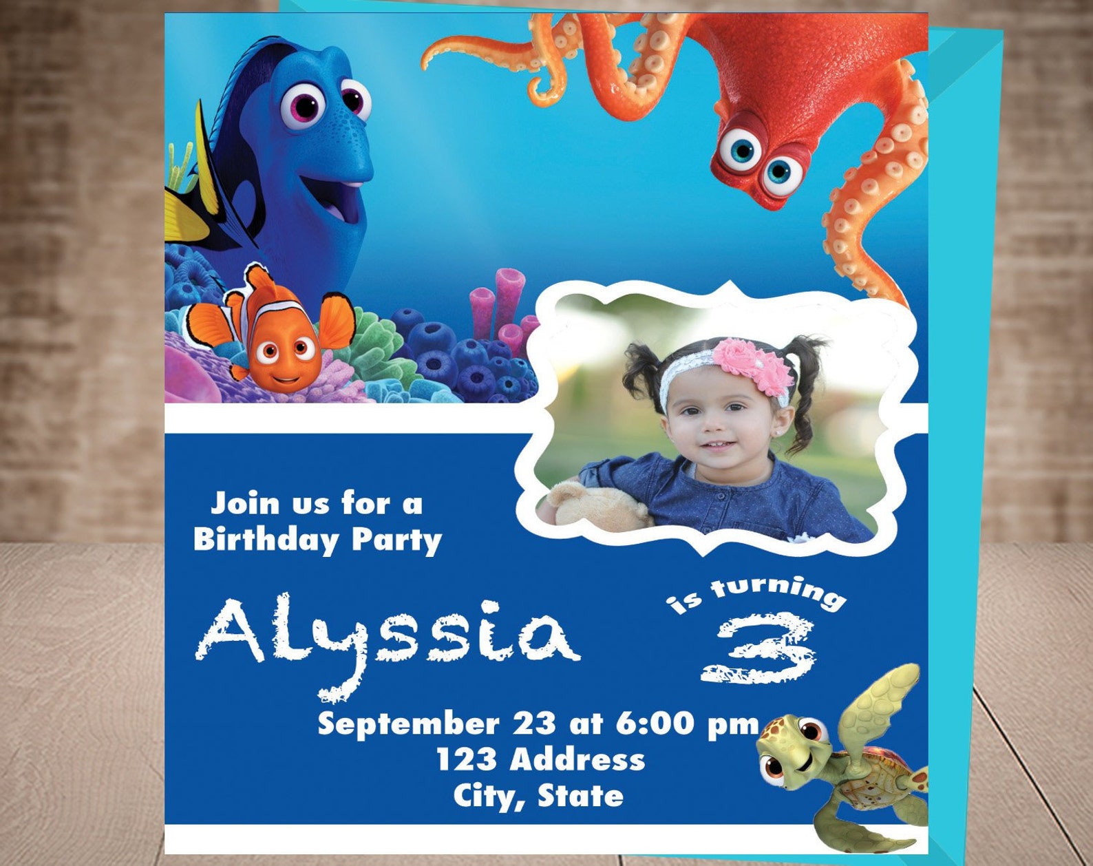 Finding Dory Invitation, Finding Dory Birthday Party, Finding Nemo ...