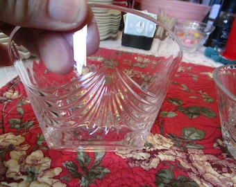Vintage Beautiful Set of 2 Royal Crystal RockAurea Art Deco Look Sm/Med Heavy Glass Bowls