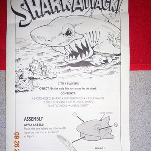 SHARK ATTACK! 1988 Motorized Board Game Works!