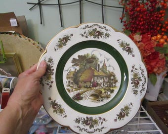 Vintage Ascot Service Plate Wood and Sons England Decorative Wall Plate Not for Dinnerware Pattern