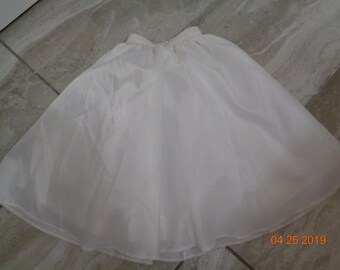 Vintage Sz Small Childs White Half Slip 4 layers Polyester and Netting