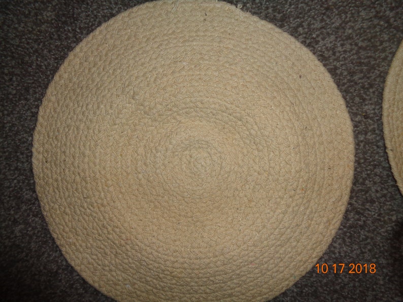 Lot of 4 Vintage Round off White Braided Rugs - Etsy
