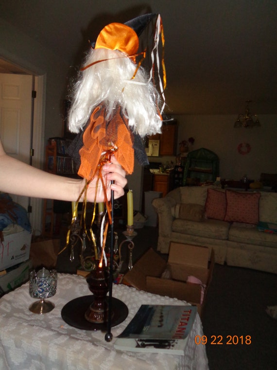 Vintage Witch Face Halloween Wand - image 4