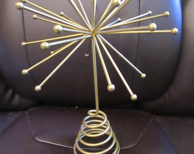 Mid Century Look Christmas Tree Topper Gold Metal Atomic Star Burst - Etsy
