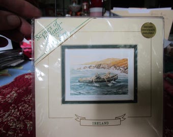 Vintage Scenes of Ireland by Irish Artist Philip Gray Ireland Picture of 2 men in a boat on the water