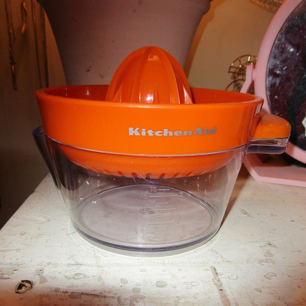 Vintage Kitchen Aid Large Hand Juicer Clear and Orange