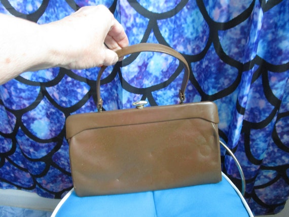 Vintage Womans Brown Handbag Purse Made Expressly… - image 2