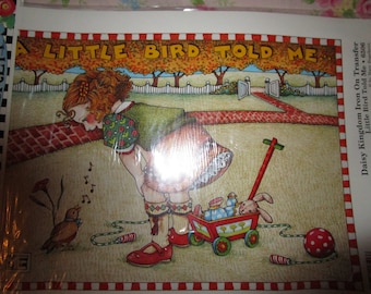 1990 Never Used Daisy Kingdom Mary Engelbreit Little Bird Told Me Iron On Transfer 6506