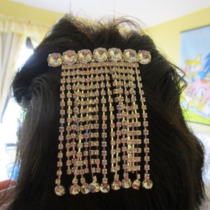 Vintage Beautiful Rhinestone Dangling Barrette
